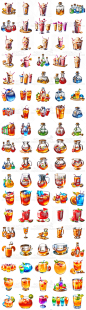饮料果汁饮品图标素材 png免抠 游戏UI场景icon图标设计 插画设定-淘宝网