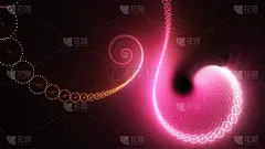 曲线。美丽的闪闪发光的卷发。