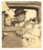 1947 ... 'Going and Coming' detail- study : copyright- estate of Norman Rockwell