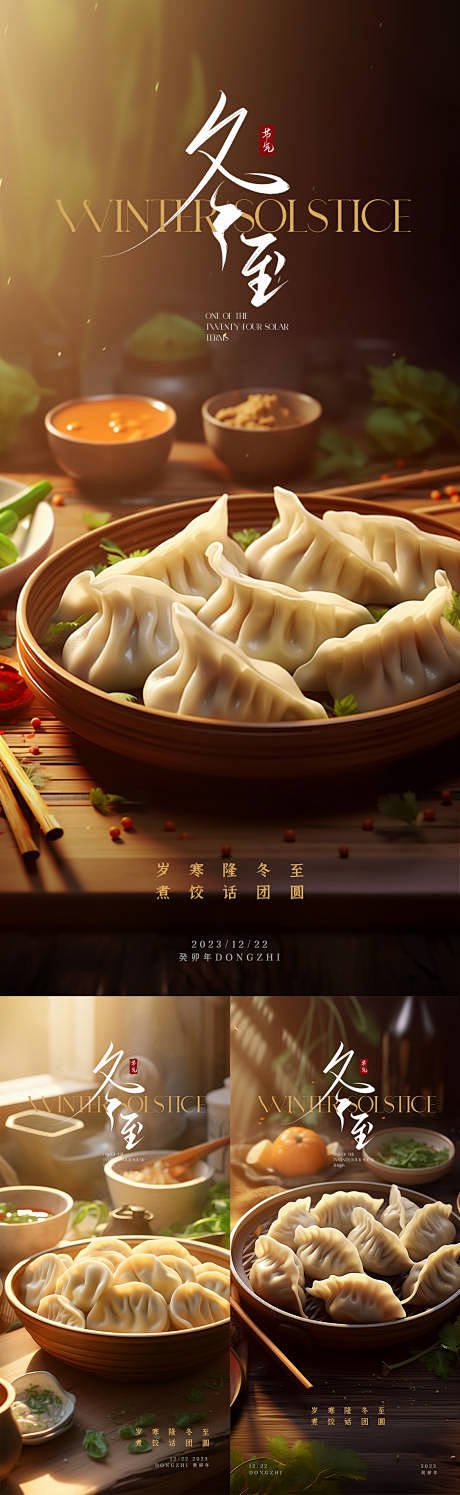 冬至饺子团圆海报-源文件