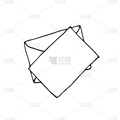 邮件图标，封闭的信封，电子邮件符号。素描的信