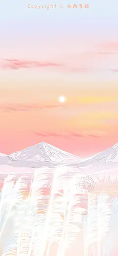 cr.微博@谷雨芽郁__230201_风景 油画棒 质感 手机壁纸