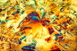 L Glutamine and Beta Alanine; Crystallized Amino Acids : Polarized light microscopy panoramas of crystallized amino acids.
