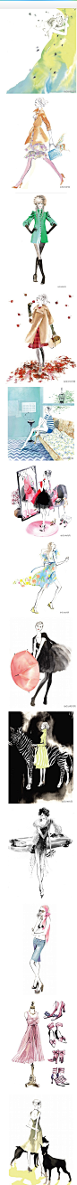 日本时尚插画家吉岡香織作品|微刊 - 悦读喜欢