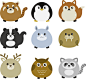 00201-可爱卡通小企鹅熊猫大象长劲鹿猴子动物图案 (3)_【1源文件】设计 素材 手绘 花朵 动物 _T2020518  _宠物小精灵