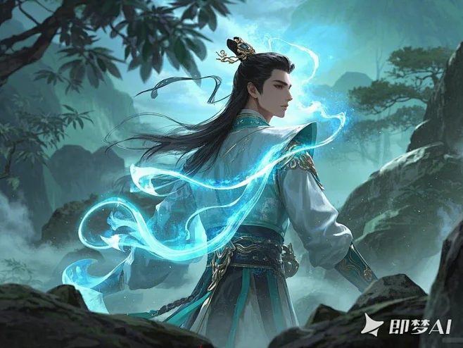 古装少年本身没有仙力，周身却环绕着一股神秘的能量，修仙，特效 (1)-花瓣网