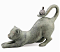 美国代购 雕像摆件 蹲猫和鸟雕塑/雕像33431家居装饰摆件-淘宝网