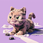 3D animals c4d Cat characters cinema4d cute ILLUSTRATION  photoshop Zbrush
