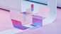 abstract caustics design language dispersion glass gradient minimal pastel UI ux