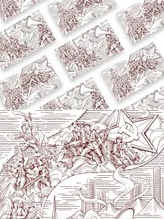 版画风红色文化插画——赤诚信仰