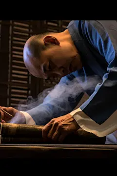 中医养生艾灸摄影图