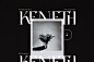 复古潮流酸性艺术优雅时尚婚礼杂志邀请函设计排版英文字体 Keneth
