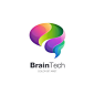 多彩的大脑，科技logo标志矢量图素材