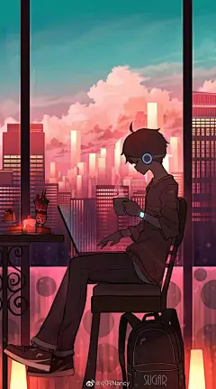 #插画分享#【原作者：pasoputi一个人的旅行】唯美治愈，风景、夜景，星空