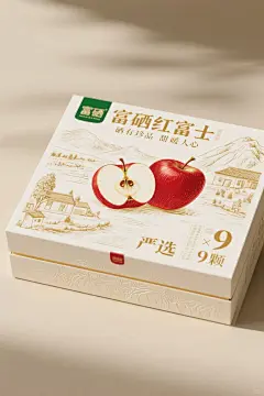 红富士苹果高级感包装设计 - 小红书