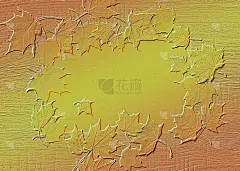 木制桌子上有一个枫叶花环的插图