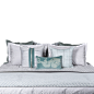 梵廊朵样板房家居软装摆件床上用品多件套床品现代轻奢中式青新品-淘宝网