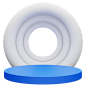 Blue White Doughnut Podium  3D Icon