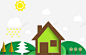 绿色乡村房屋 设计图片 免费下载 页面网页 平面电商 创意素材
