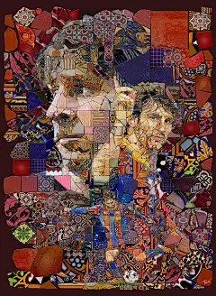 #色彩# 用瓷砖画拼贴的球星梅西，希腊艺术家Charis Tsevis ​ ​​​​