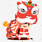 卡通喜庆舞狮的小孩子装饰广告设高清素材 png 设计图片 页面网页 平面电商 创意素材 png素材