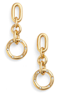 Adding some Kate Spade glamour to the weekday wardrobe with luminous drop earrings made with a mix of rings and links. This striking pair is plated in 14-karat gold and accented with neatly arranged crystals.