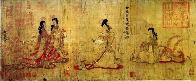 东晋 顾恺之《女史箴图》 作品描绘女范事迹，有汉代冯媛以身挡熊，保护汉元帝的故事；有班婕妤拒绝与汉成帝同辇，以防成帝贪恋女色而误朝政的故事等 ...