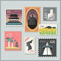 人文饰品历史建筑特色风景邮票插画