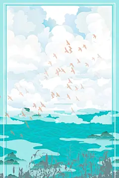 清新手绘风世界湿地日宣传海报