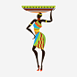 非洲女子高清素材 非洲民族女子彩色卡通服饰 免抠png 设计图片 免费下载