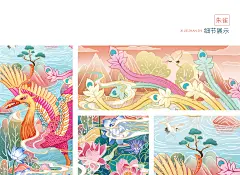动物 包装插图 国潮 插画 朱雀 玄武 白虎 神兽 设计插图 青龙