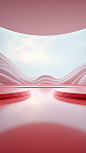 花瓣素材_3D立体三维空间红色背景_193004467