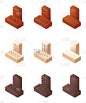 砖。等距矢量插图。