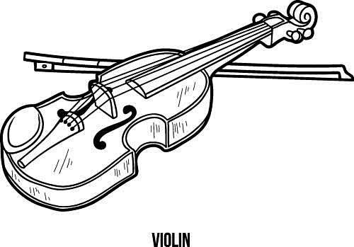 v3_681_矢量手绘乐器小提琴喇叭电子...