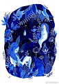 罗马尼亚自由插画师 Aitch 作品 ​​​插画设计配色设计美学 ​​​​