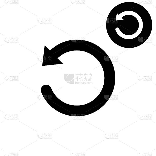 撤销符号-白色矢量图标