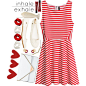 A fashion look from September 2014 featuring skater skirt, white shoes and crossbody handbags. Browse and shop related looks.
