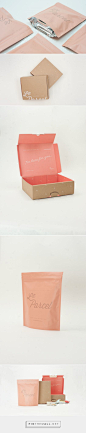 Le Parcel Packaging System by Seven Fifty Five curated by Packaging Diva PD. Third in a series of packaging design systems a monthly delivery service for “that time of the month” includes a lighter-weight box, heat sealed bags, and a bright pink interior.