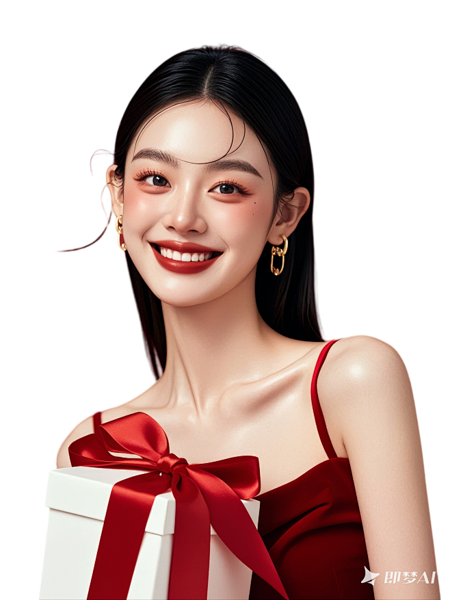 中国模特，正面，净清透的皮肤，无饰品，新...