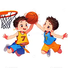 篮球选手竞技卡通插画风格高清模板免费下载-趣麦麦图