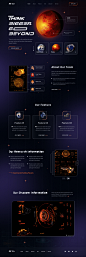 cryptocurrency earth galaxy landingpage nft landing page satellite system Space  UI/UX Web Design  Website Design