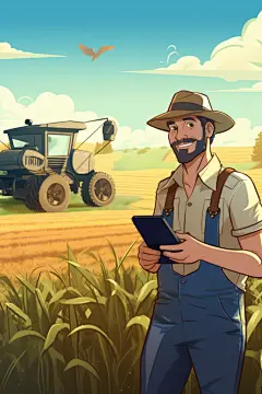 农乡场景乡村振兴建设美丽乡村插画