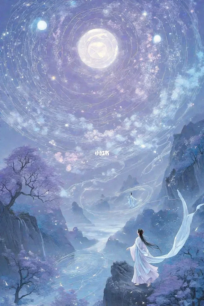 鹊桥仙•纤云弄巧图片_古风插画图片素材-花瓣网