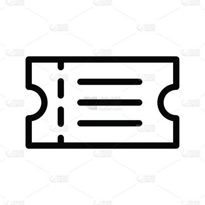 票图标，矢量图解简单设计