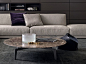 Low round oak coffee table TRIBECA | Low coffee table by Poliform