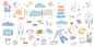 Free Vector | Sleeping set with flat isolated icons of bedroom furniture sleep accessories and pillows with alarm clock vector illustration : Download this Free Vector about Sleeping set with flat isolated icons of bedroom furniture sleep accessories and 