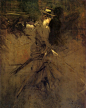 美若没有几分遗憾沉淀，如何能有那千般的滋味。【意大利 Giovanni Boldini 油画】 #采集大赛#