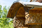 西伯利亚一个古老的木制建筑的元素。