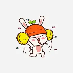 跳啦啦操的兔子png免抠素材_新图网 https://ixintu.com 兔子 绿豆芽 啦啦操 卡通图 表情包 欢呼 开心