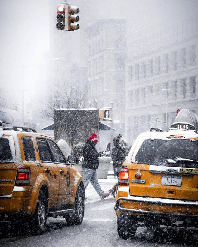 下雪的纽约街头 美爆了